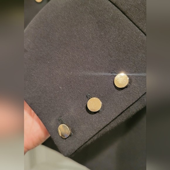 House of CB Masson Black Satin Trim Blazer Suit Jacket sz L - Picture 3 of 7